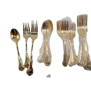Personally Yours Tone 8 Soup Spoons, Salad & Dinner Forks Monogram “W”